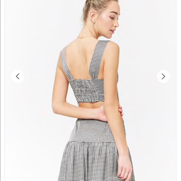 NEW XXI black/White checkered woven crop top - Picture 3 of 8